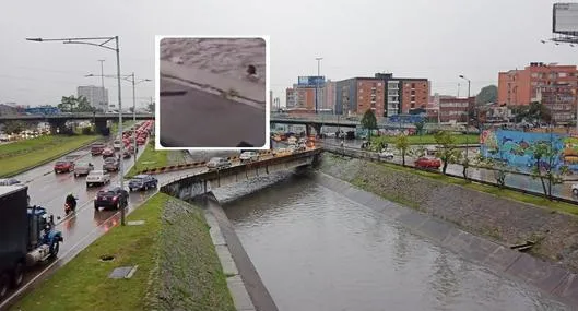 Pánico en Bogotá por corriente de lluvia que arrastró a 2 personas en avenida NQS: video impactante