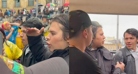Hijo de Jorge Barón tuvo encontrón con manifestantes en Bogotá: "Me escupieron en la cara"