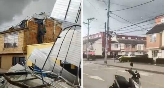 [Video] Emergencia cerca de Bogotá por fuertes vientos que sacaron volando tejados y causaron destrucción