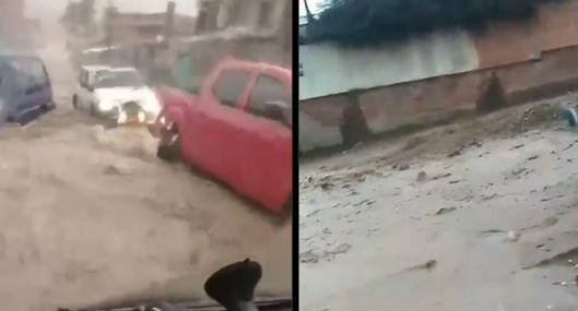 [Videos] Soacha quedó bajo el agua por las fuertes lluvias; inundaciones complicaron la Autopista Sur