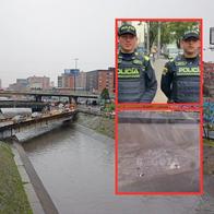 Hablan policías que rescataron a hombres arrastrados por corriente en la NQS por lluvias en Bogotá