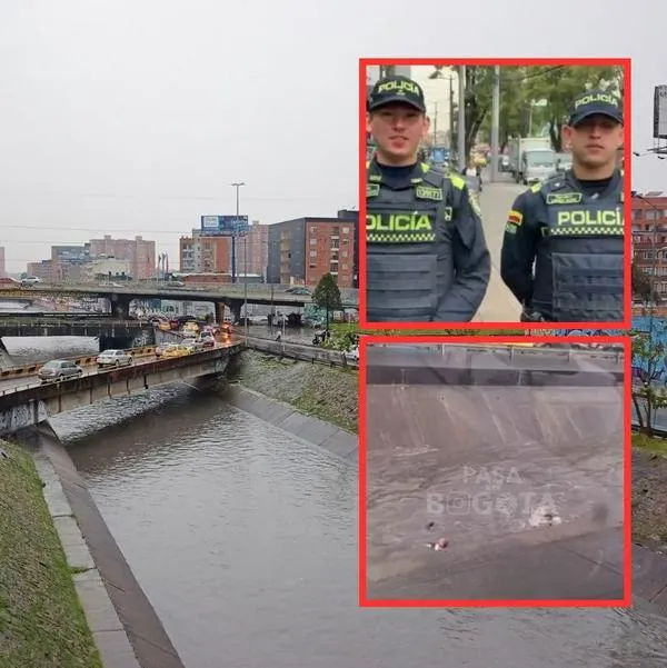 Hablan policías que rescataron a hombres arrastrados por corriente en la NQS por lluvias en Bogotá