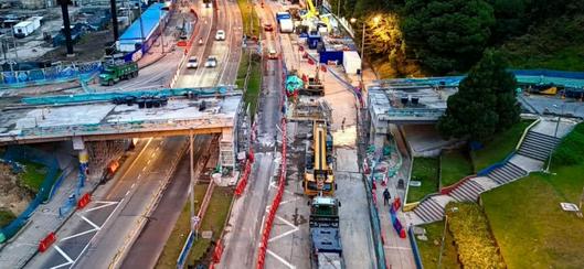 Desmonte del puente en carrera Séptima con calle 100 avanza para ampliar carriles y mejorar movilidad en Bogotá