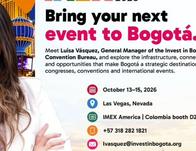 Bogotá promociona su oferta para grandes eventos internacionales en IMEX America 2026 
