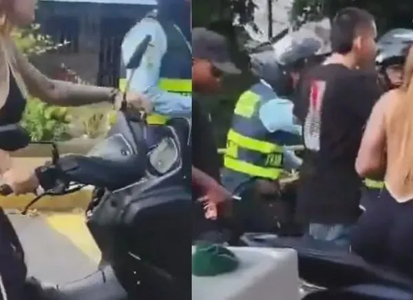 Mujer embistió a agentes de tránsito durante un retén y luego escapó