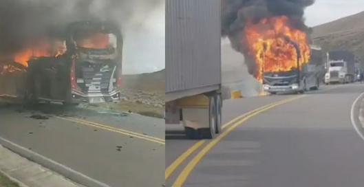 Bus incinerado en el páramo del Almorzadero: cierran la Troncal del Norte entre Cerrito y Cúcuta tras ataque armado