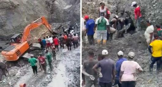 Nueve personas murieron por deslizamiento en mina de Nariño; videos muestran cómo sacan a víctimas