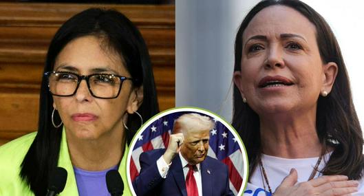 Trump soltó inesperada respuesta sobre posibles elecciones entre Delcy Rodríguez y María Corina Machado