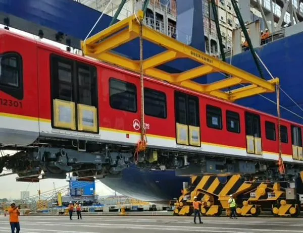 El tren número 22 de la Línea 1 del Metro de Bogotá llegó este 21 de octubre a Cartagena 