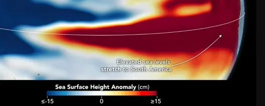 Así se ve El Niño desde el espacio: la NASA lo compara con el de 1997
