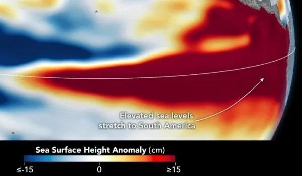 Así se ve El Niño desde el espacio: la NASA lo compara con el de 1997
