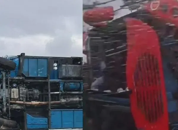 Un bus de Rápido Tolima se volcó en Ibagué: esto se sabe