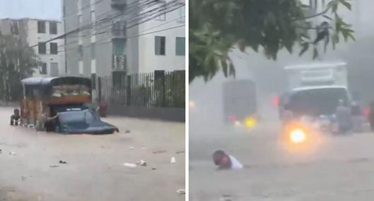 Grave emergencia en Santa Marta por inundaciones durante aguaceros; video muestra calles como ríos