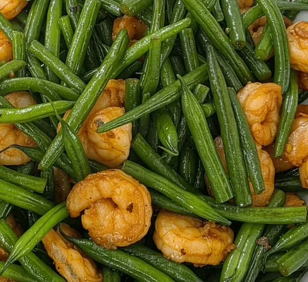 Habichuelines con camarones en salsa de ostras