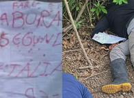 Hallan dos personas asesinadas junto a panfleto amenazante en el Tolima