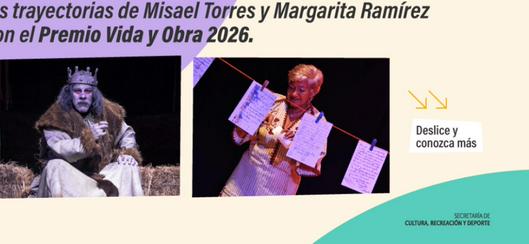 Misael Torres Pérez y Margarita Ramírez Santos, ganadores del Premio Vida y Obra 2026 otorgado por la Alcaldía de Bogotá