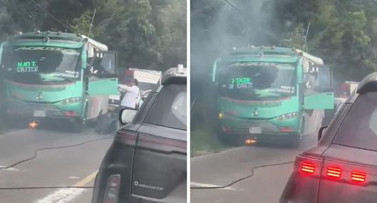 Tragedia en vía a Tenjo: cables cayeron sobre un bus y dejaron una persona fallecida