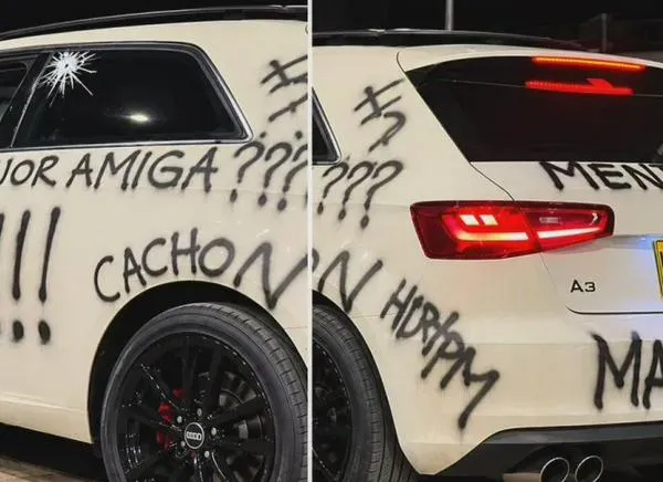 ¡Soldado caído! Exnovia furiosa rayó lujoso carro por infidelidad