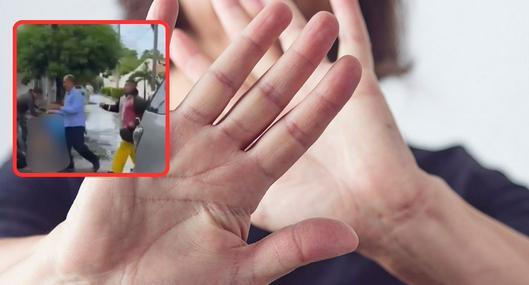 Sujeto intentó matar con arma a su ex en plena calle, pero testigos la salvaron golpeando al agresor