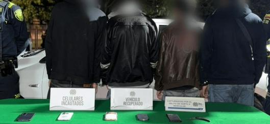 Policía de Bogotá captura a cuatro personas por hurto de vehículo en San Cristóbal tras plan candado exitoso