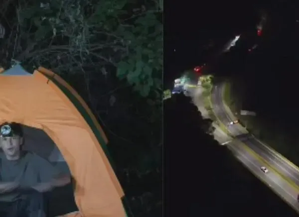 Creador de contenido pasó la noche bajo el Puente de la Vida
