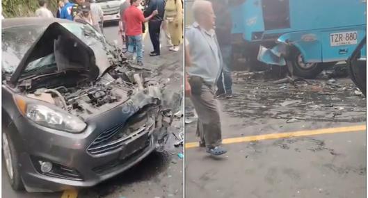 Impresionante choque en Mesitas destruyó un carro y dejó varios heridos: flota Tequendama, involucrada
