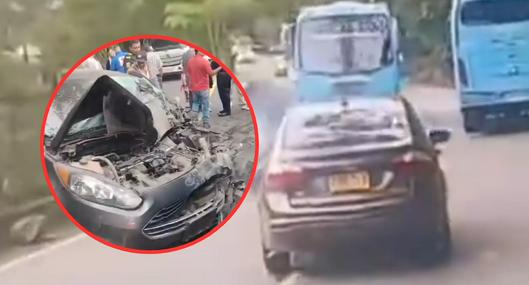 Confirman heridos por impresionante accidente entre bus y carro: hay varios menores de edad