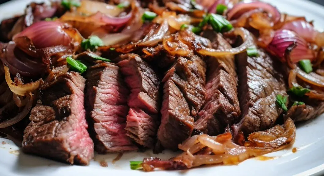Paso a paso para preparar carne encebollada con patacones