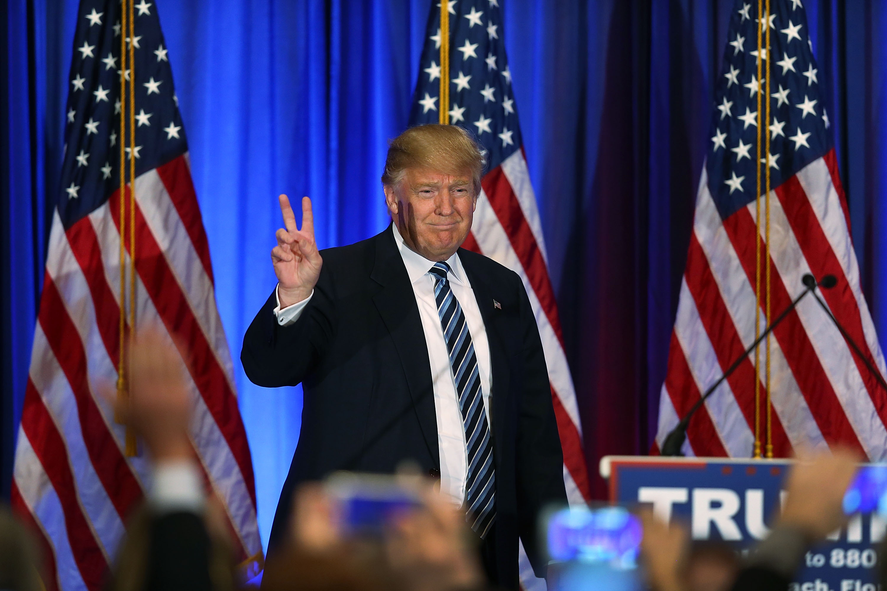 Presidential Candidate Donald Trump Holds News Conference In West Palm Beach